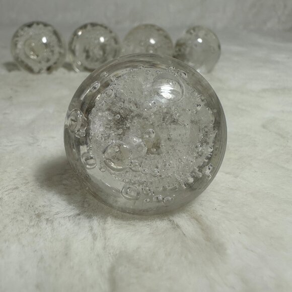 Vintage Clear Glass Bubbled Drawer Knob Shabby Chic Restoration Retro - Picture 1 of 8